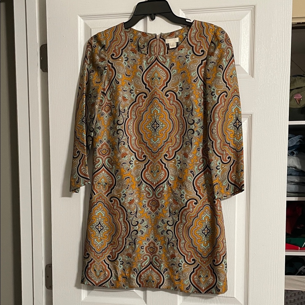 J. Crew Elegant Multicolor Patterned Dress